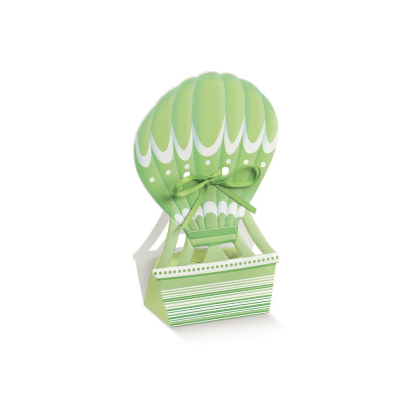 Scatolina Nascita Bimbo Bimba Mongolfiera Verde Florentina