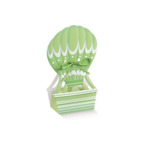 Scatolina Nascita Bimbo Bimba Mongolfiera Verde Florentina