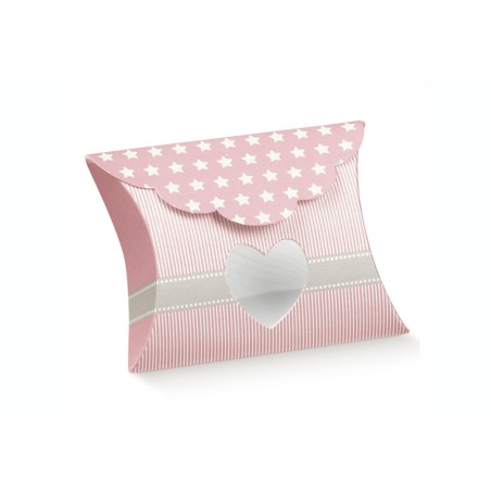 Busta con Finestra a Cuore Rosa Star