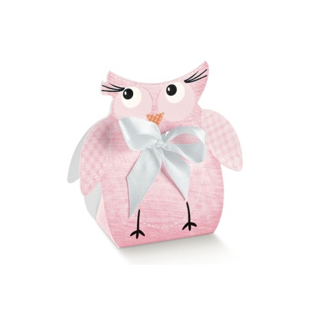Scatolina Nascita Bimba Gufetta Florentina Rosa
