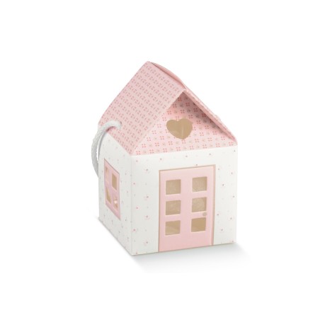 Scatolina Nascita Bimba Casetta Florentina Bloom Rosa