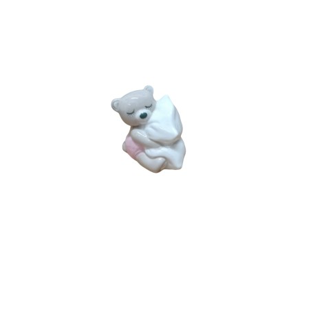 Orsetta Rosa con Cuscino in Ceramica