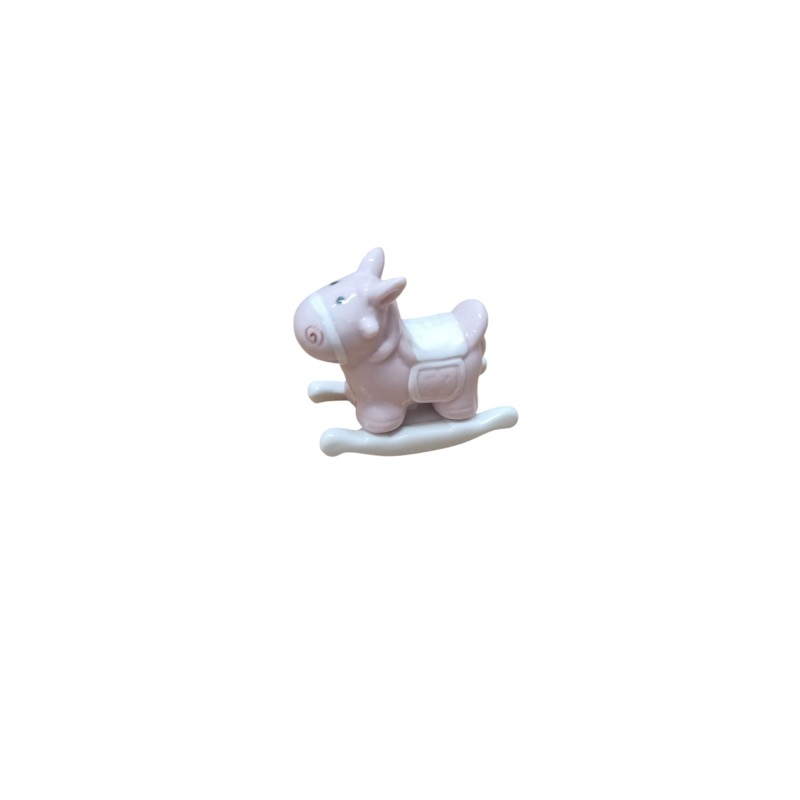 Cavallo a Dondolo Rosa in Ceramica